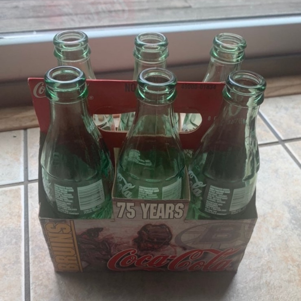 Coca Cola Boston Bruins 75 Years Glass Bottles
6 Bottles